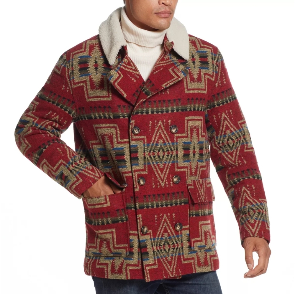 New with tags!- Men's Sherpa Lined Double Breasted Overcoat